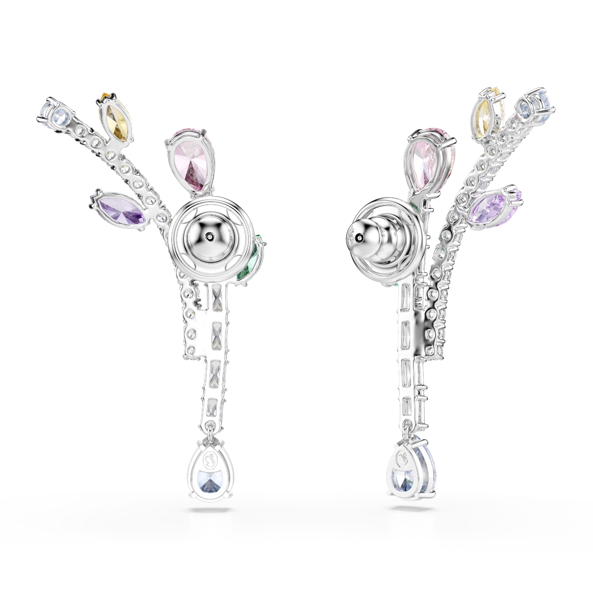 Drop earrings, Mixed cuts, Multicolored, Rhodium plated Ariana Grande x Swarovski Swarovski 4