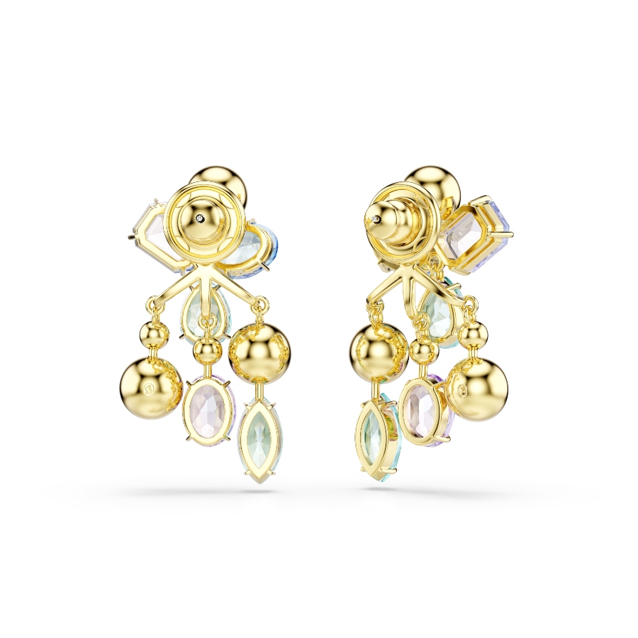 Earring jackets, Mixed cuts, Multicolored, Gold-tone plated Gema Swarovski 4
