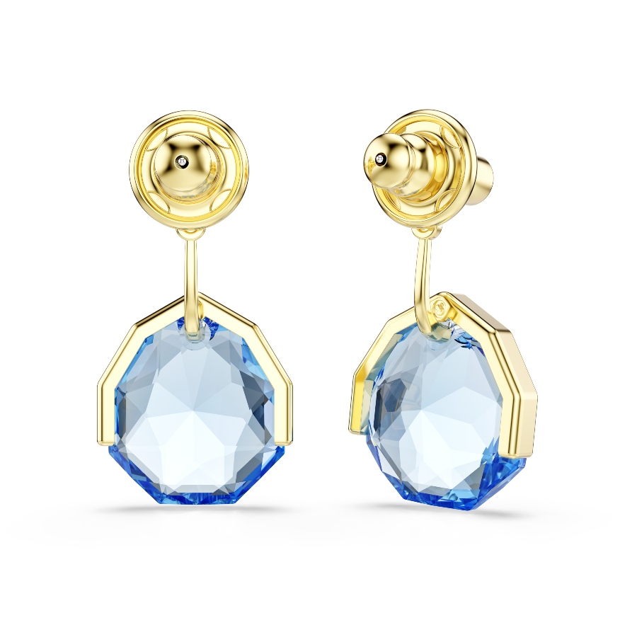Earring jackets, Blue, Gold-tone plated Gema Swarovski 4