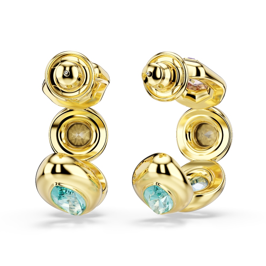 Hoop earrings, Mixed cuts, Multicolored, Gold-tone plated Gema Swarovski 4