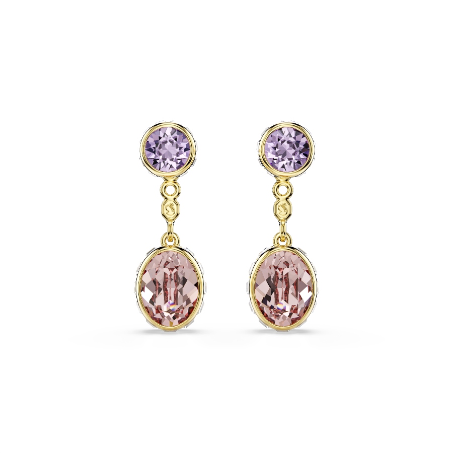 Drop earrings, Mixed cuts, Multicolored, Gold-tone plated Chroma Swarovski 2