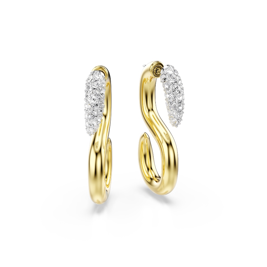 Earrings, Round cut, White, Mixed metal finish Dextera Swarovski 3