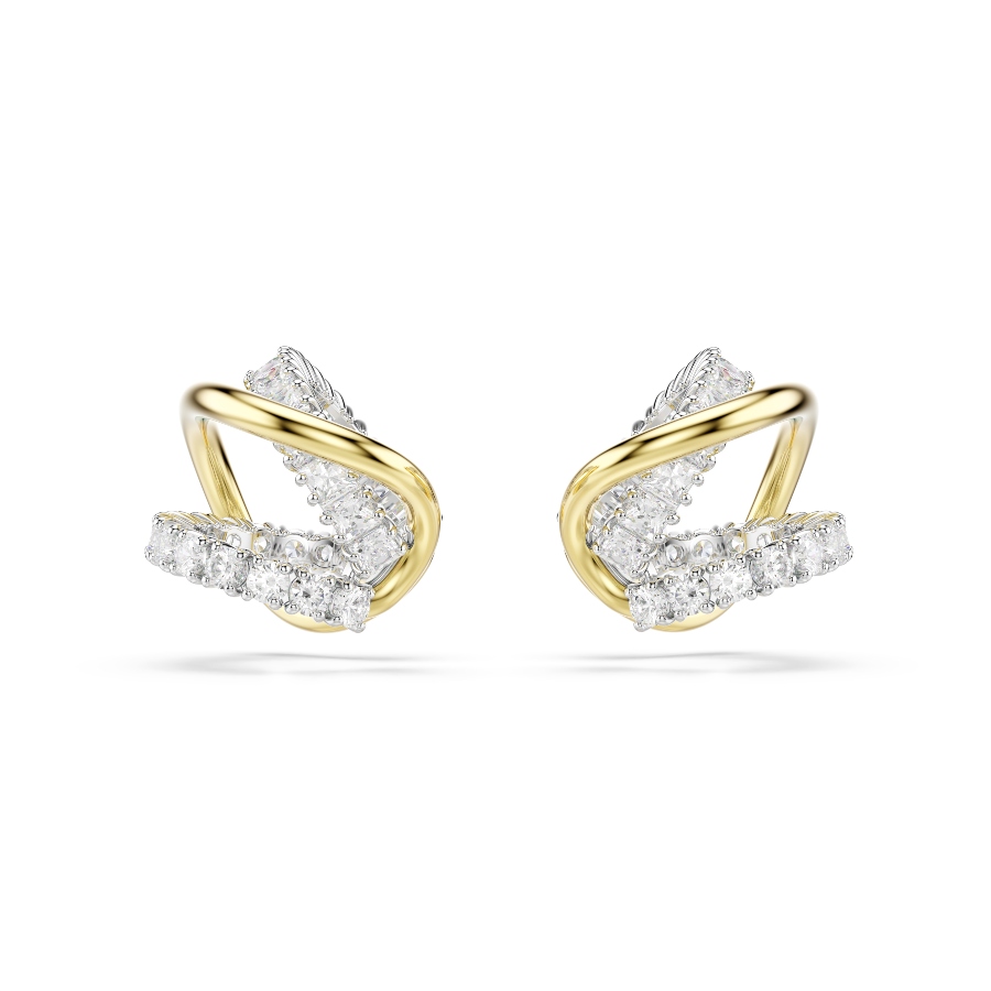 Ear cuffs, Mixed cuts, White, Mixed metal finish Hyperbola Swarovski 2