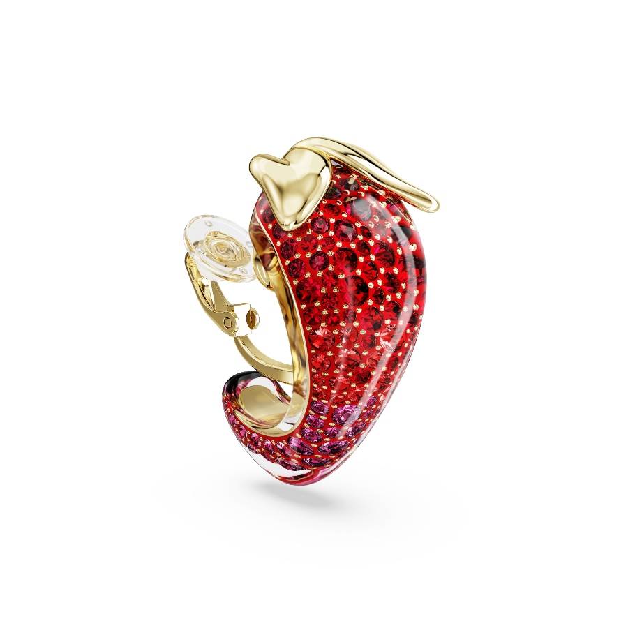Clip earrings, Red, Gold-tone plated Idyllia Swarovski 3