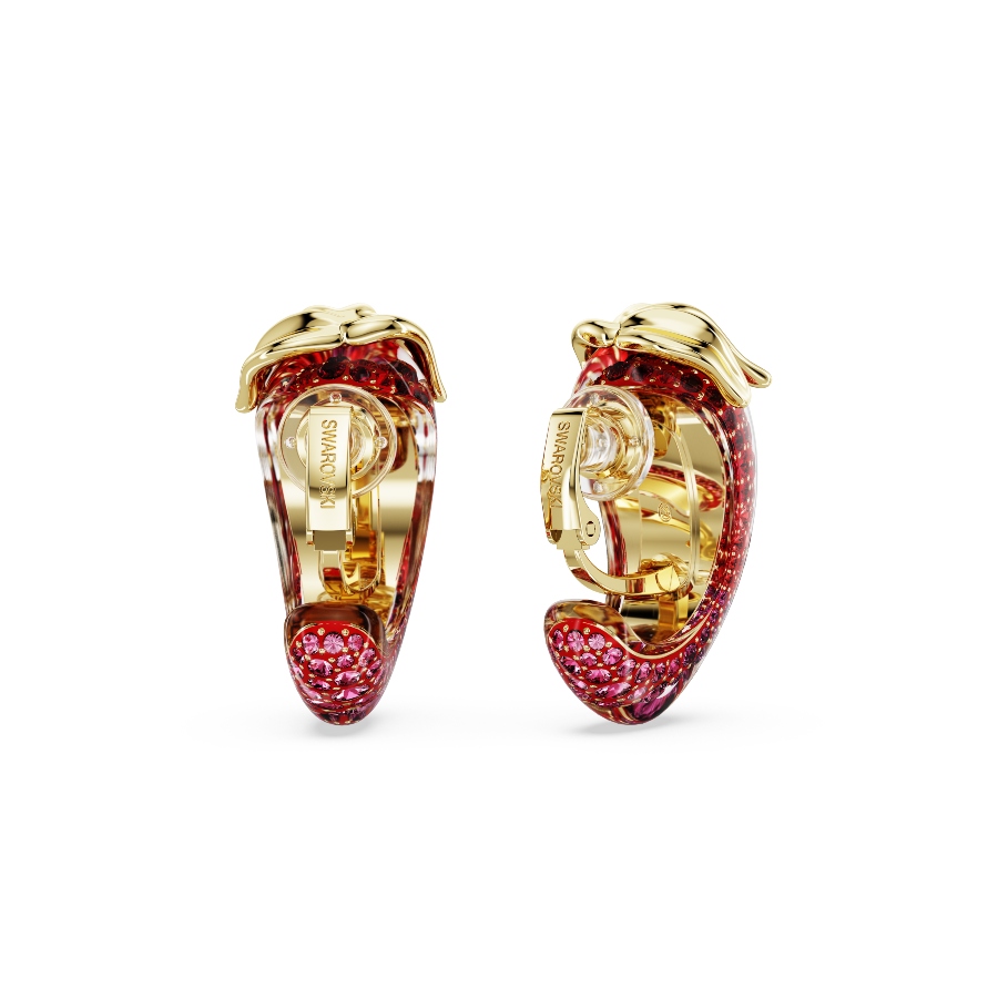 Clip earrings, Red, Gold-tone plated Idyllia Swarovski 4