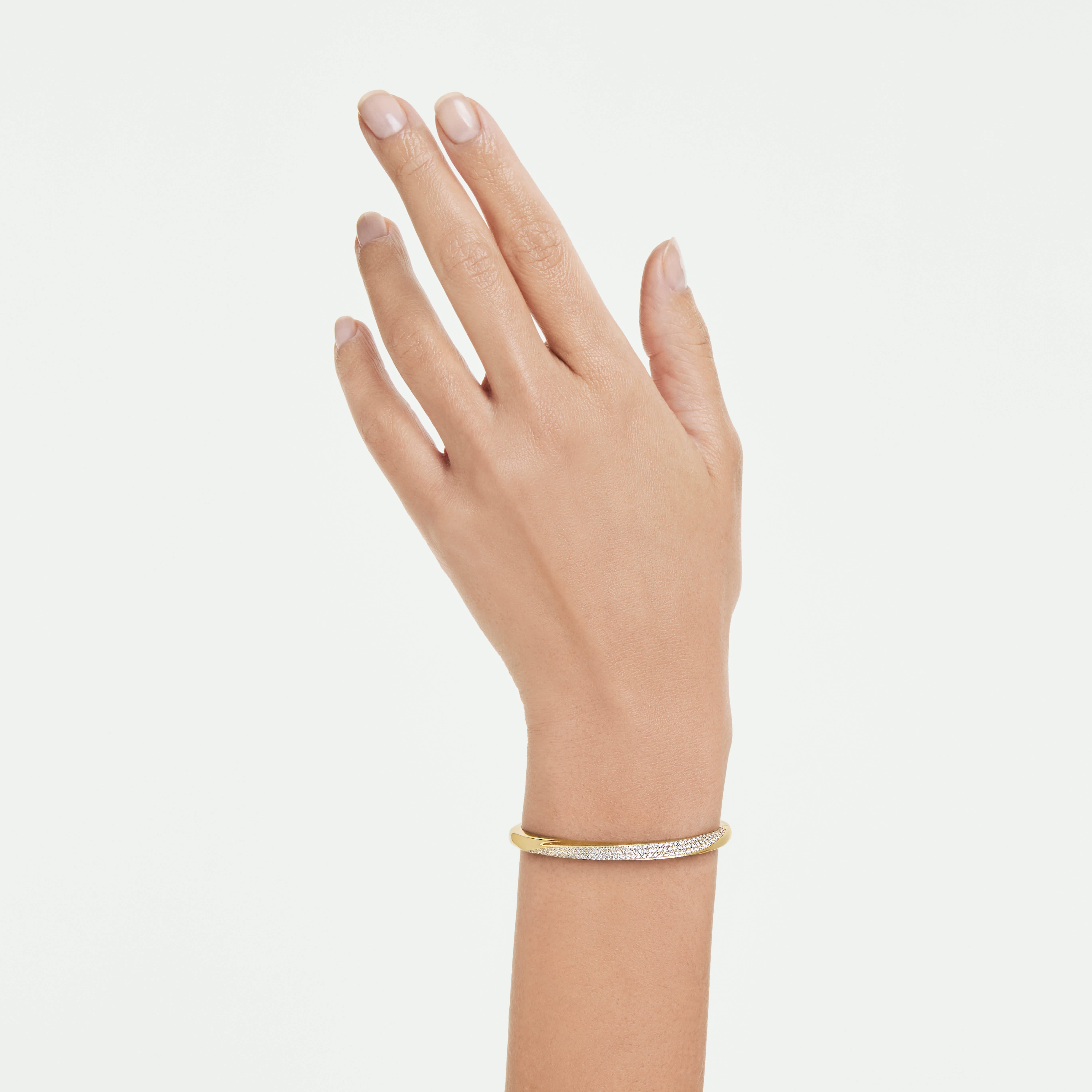 Cieta rokassprādze, Apaļa griezuma, Balts Classica Swarovski 5