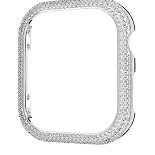 Case for Apple Watch® Series 7, Silver tone Sparkling Swarovski