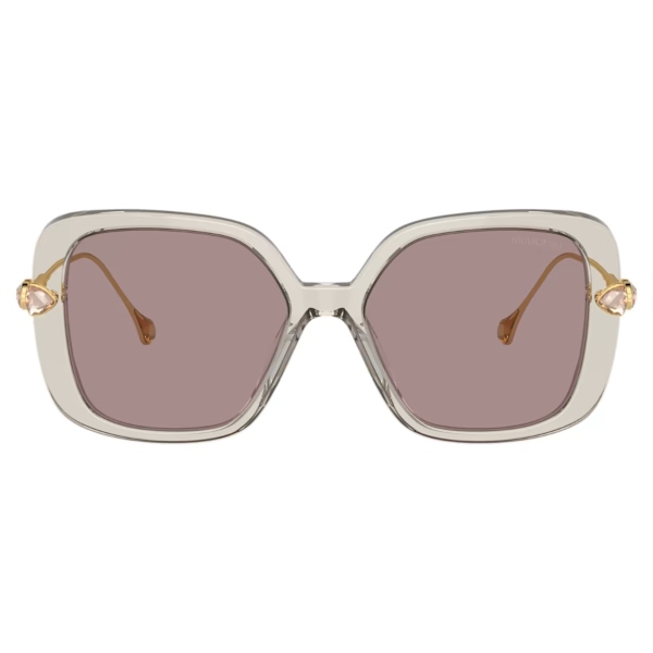 Sunglasses, Oversized, Square shape, Purple Mesmera Swarovski