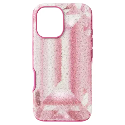 Smartphone case, Crystal print motif, iPhone® 16, Pink High Swarovski