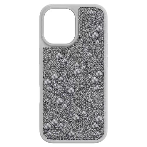 Smartphone case, Flat Back crystals, iPhone® 17, Silver tone High Swarovski