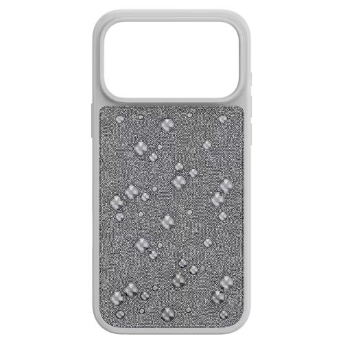 Smartphone case, Flat Back crystals, iPhone® 17 Pro Max, Silver tone High Swarovski