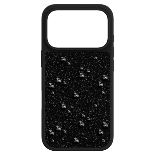 Smartphone case, Flat Back crystals, iPhone® 17 Pro, Black High Swarovski