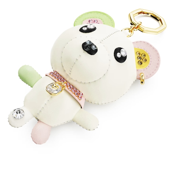 Bag charm, Bear, Multicolored, Gold-tone plated Teddy Swarovski 3