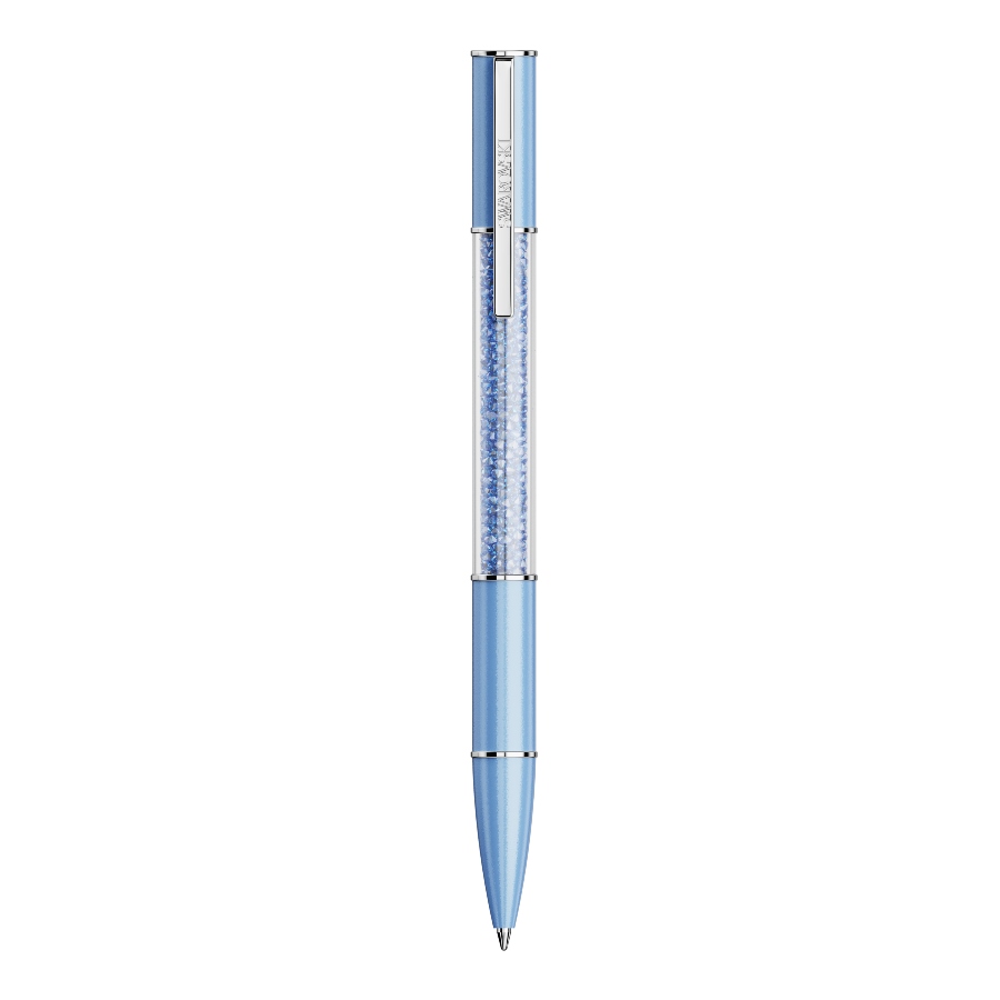 Ballpoint pen, ReCreated™ crystals, Blue, Blue lacquered, Chrome plated Crystalline Swarovski 2