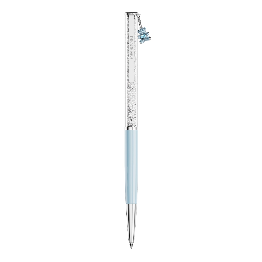 Ballpoint pen, Teddy, Blue, Blue lacquered, Chrome plated Crystalline Swarovski 2