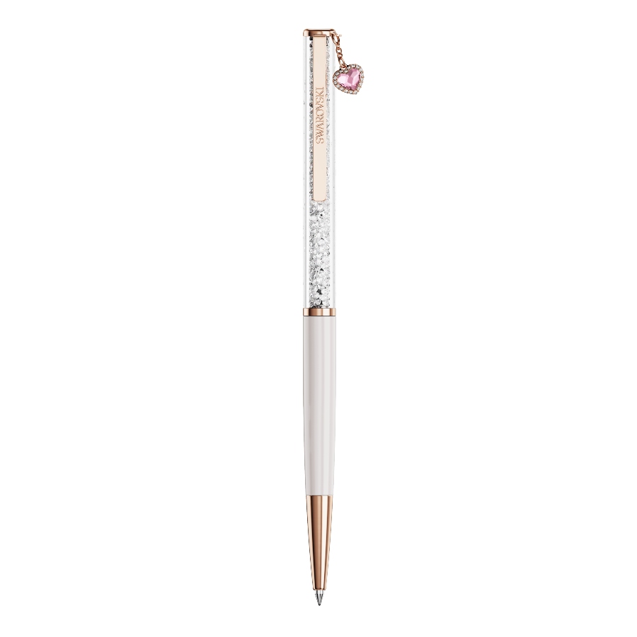 Ballpoint pen, Heart, Pink, Pink lacquered, Rose gold-tone plated Crystalline Swarovski 2
