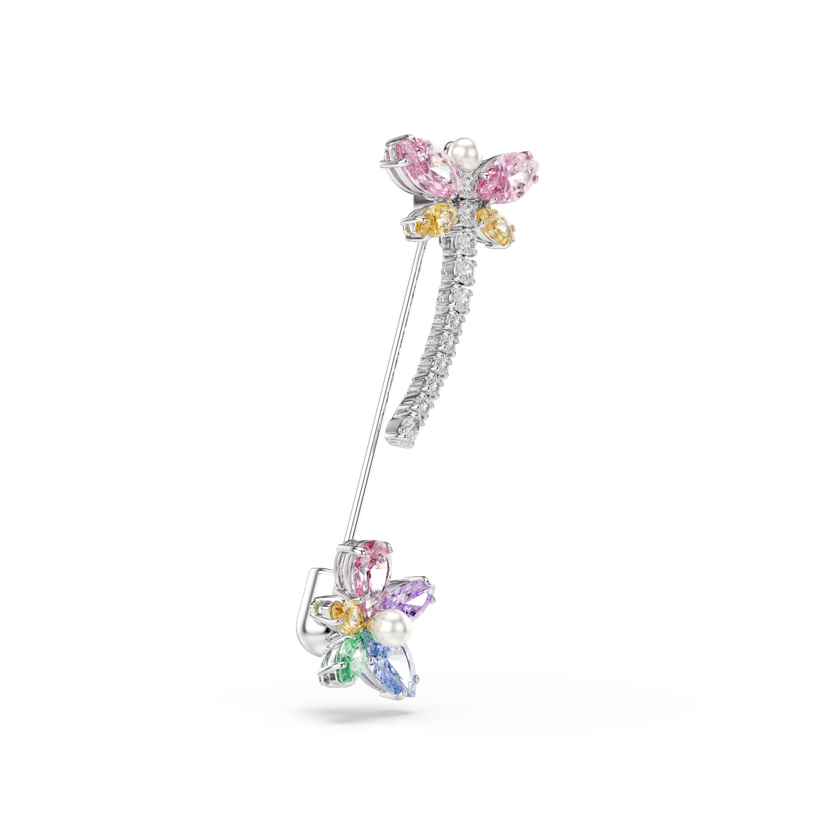 Brooch, Mixed cuts, Dragonfly, Multicolored, Rhodium plated Ariana Grande x Swarovski Swarovski 3