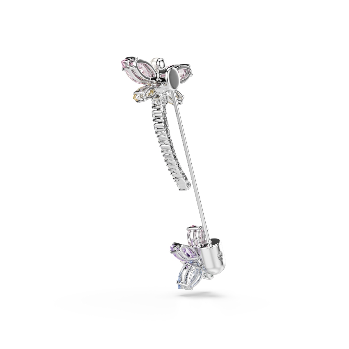 Brooch, Mixed cuts, Dragonfly, Multicolored, Rhodium plated Ariana Grande x Swarovski Swarovski 5