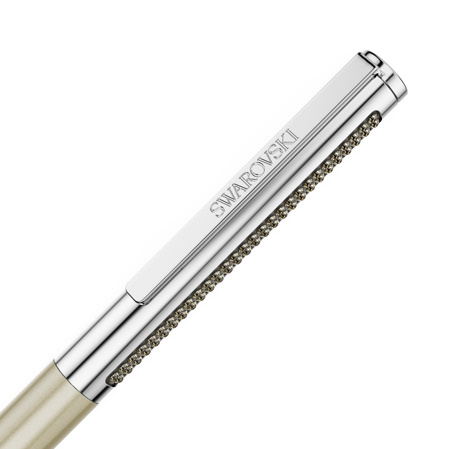 Ballpoint pen, Brown, Gold-tone plated Matrix Swarovski 3