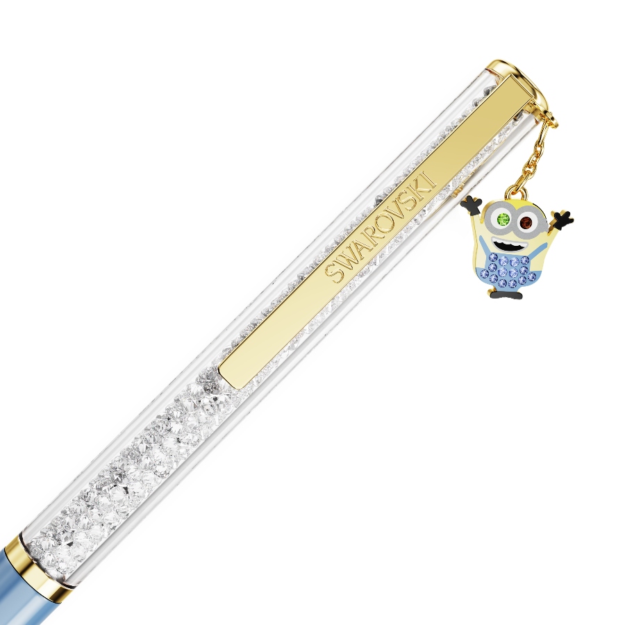 Ballpoint pen, Minions, Blue, Gold-tone plated Crystalline Swarovski 3