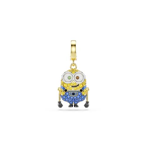 Bob charm, Pavé, Multicolored, Gold-tone plated