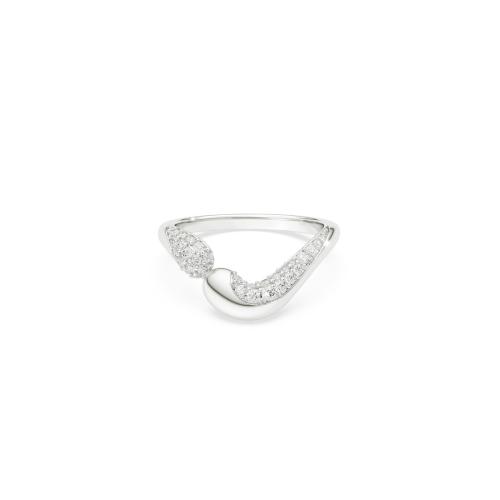 Open ring, Round cut, White, Sterling silver Classica Swarovski