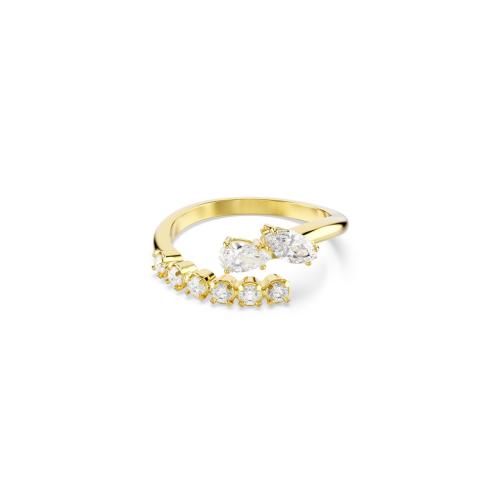 Open ring, Mixed cuts, White, 18K gold finish Mesmera Swarovski