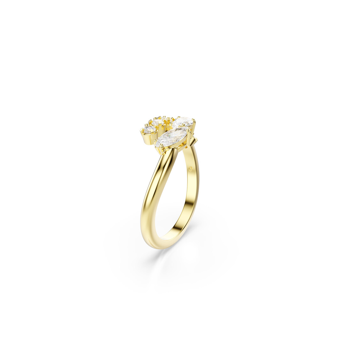 Разомкнутое кольцо, Разные огранки, Белое Mesmera Swarovski 2