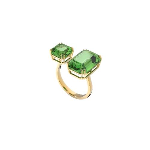 Kokteiļu gredzens, Astoņstūra griezuma kristāli, 'Zelta toņa pārklājums Millenia Swarovski