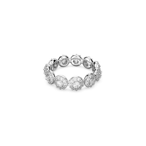 Gredzens, Apaļais griezums, Balts, Rodija pārklājums Una Swarovski