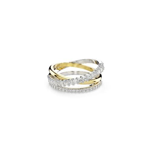 Ring, Mixed cuts, White, Mixed metal finish HYPERBOLA SPIN Swarovski
