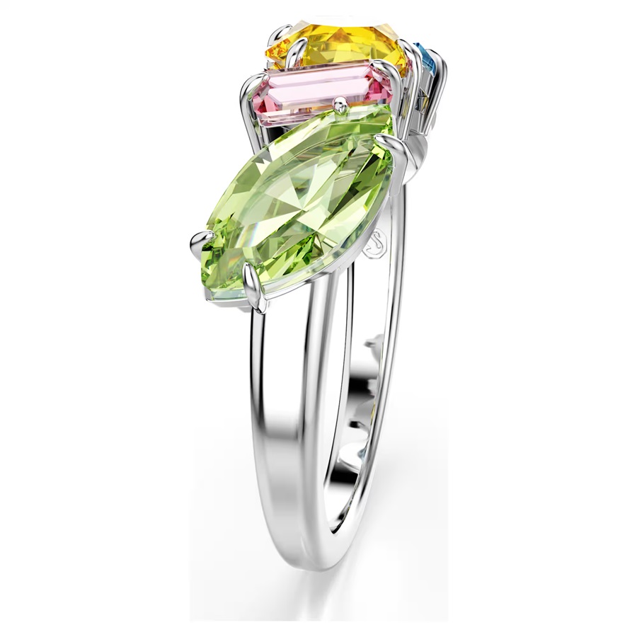 Cocktail ring, Mixed cuts, Multicolored, Rhodium plated Gema Swarovski 4