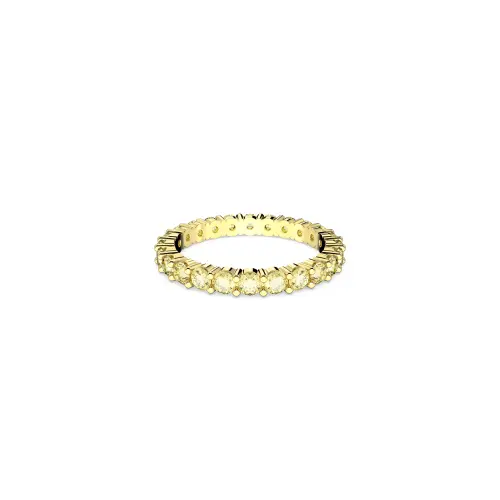 Ring, Round cut, Yellow, Gold-tone plated Matrix Tennis Swarovski