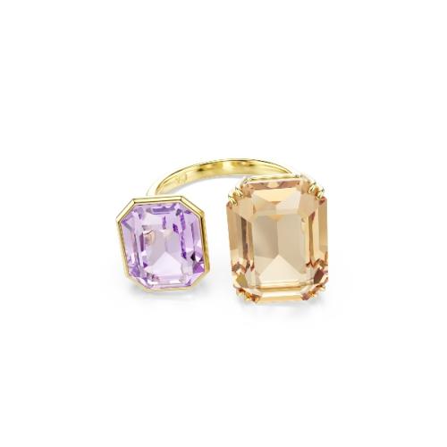 Open ring, Octagon cut, Multicolored, Gold-tone plated Millenia Swarovski