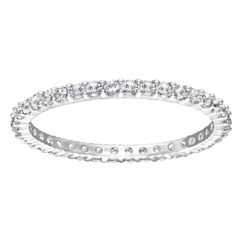 Band Ring, White, Rhodium shiny Matrix Swarovski