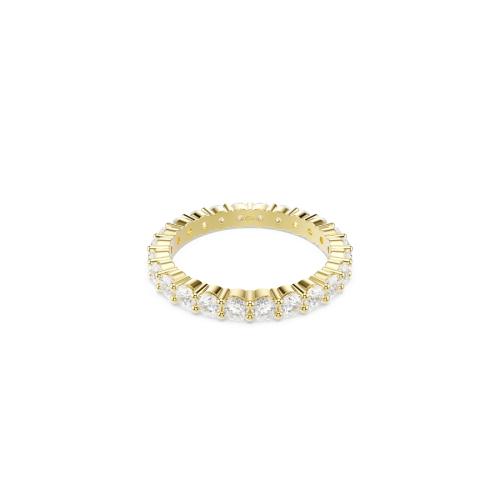 Band ring, Round cut, White, Gold-tone plated Matrix Swarovski