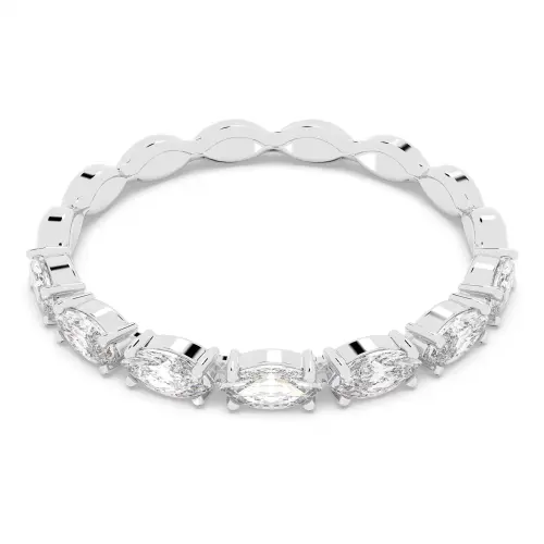 Ring, Marquise cut, White, Rhodium plated Matrix Swarovski