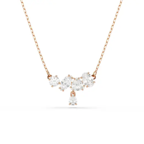 Колье, Разные огранки, Белые Mesmera Swarovski