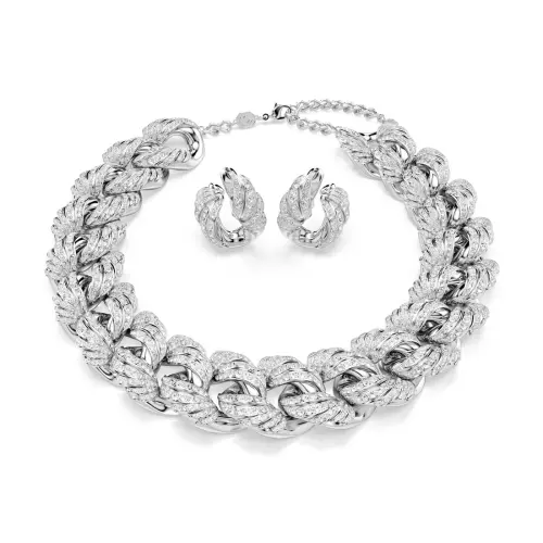 Set, Set (2), Mixed cuts, White, Rhodium plated The Vienna Collection Swarovski