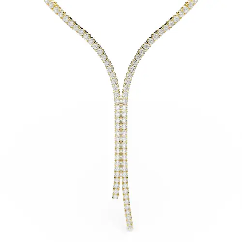 Y-образное колье, Круглая огранка, Белые Matrix Swarovski