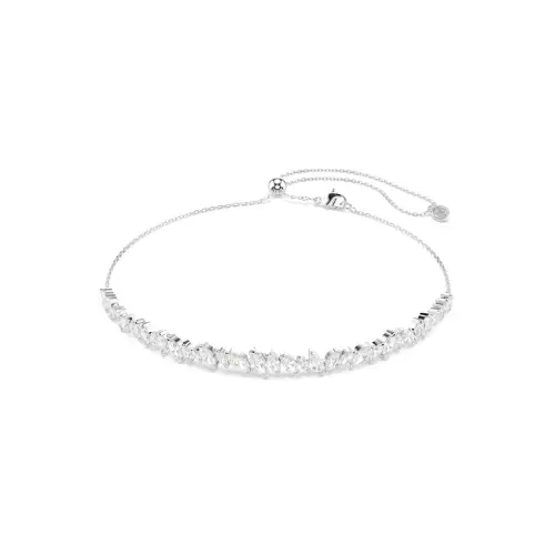 Choker, Marquise cut, White, Rhodium plated