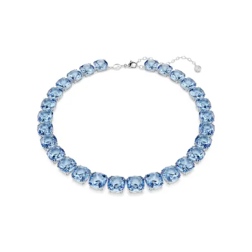 Колье, Огранка «подушка», Синее, Родиевое покрытие Millenia Swarovski