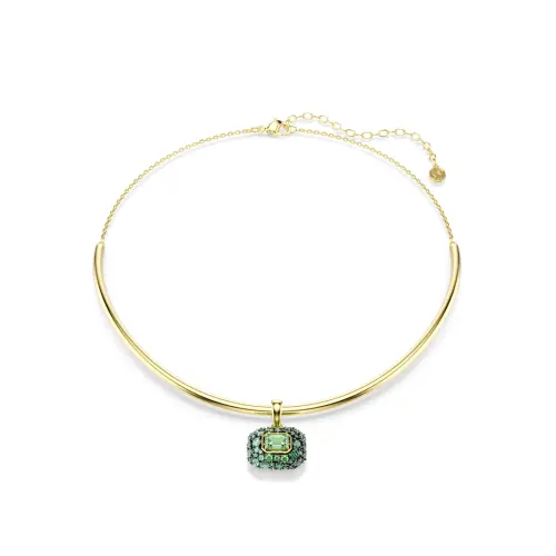 Choker, Octagon cut, Green, 18K gold finish