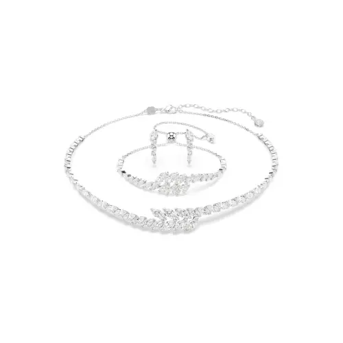 Set, Set (3), Marquise cut, White, Rhodium plated Mesmera Swarovski