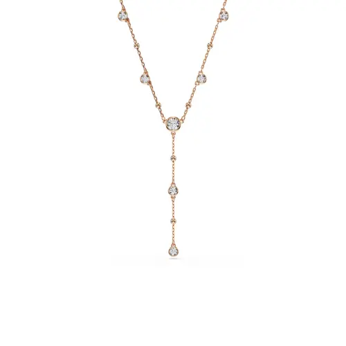 Y-образное колье, Круглая огранка, Белые Imber Swarovski