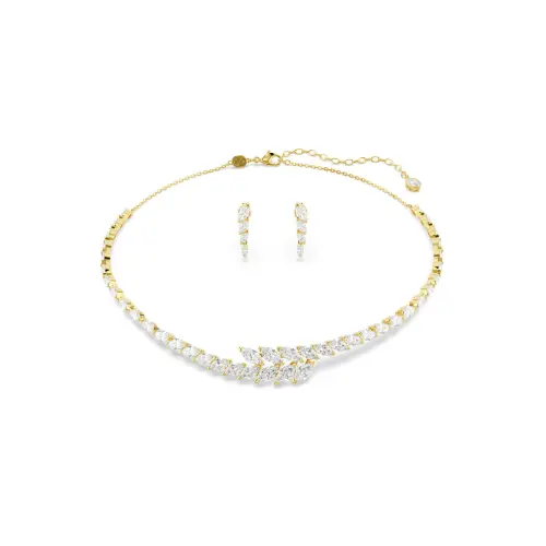 Set, Set (2), Marquise cut, White, 18K gold finish Mesmera Swarovski