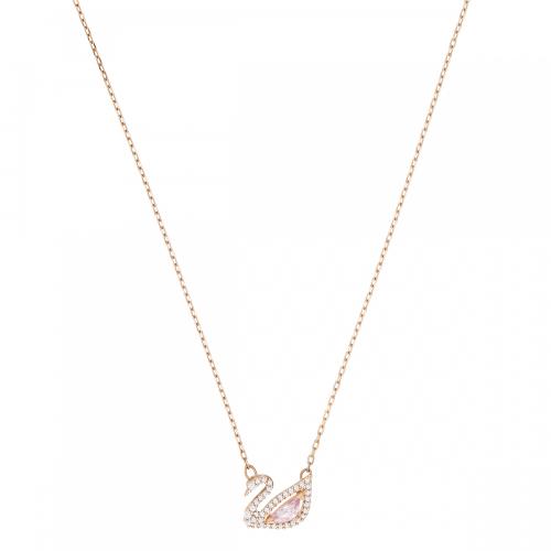Necklace, Multi-colored, Rose-gold tone plated