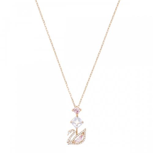 Y Necklace, Multi-colored, Rose-gold tone plated