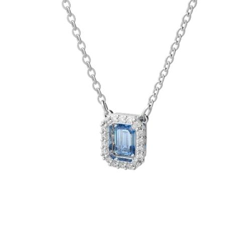 Kulons, Astoņstūra griezuma kristāli, Zils, Rodija pārklājums Una Swarovski