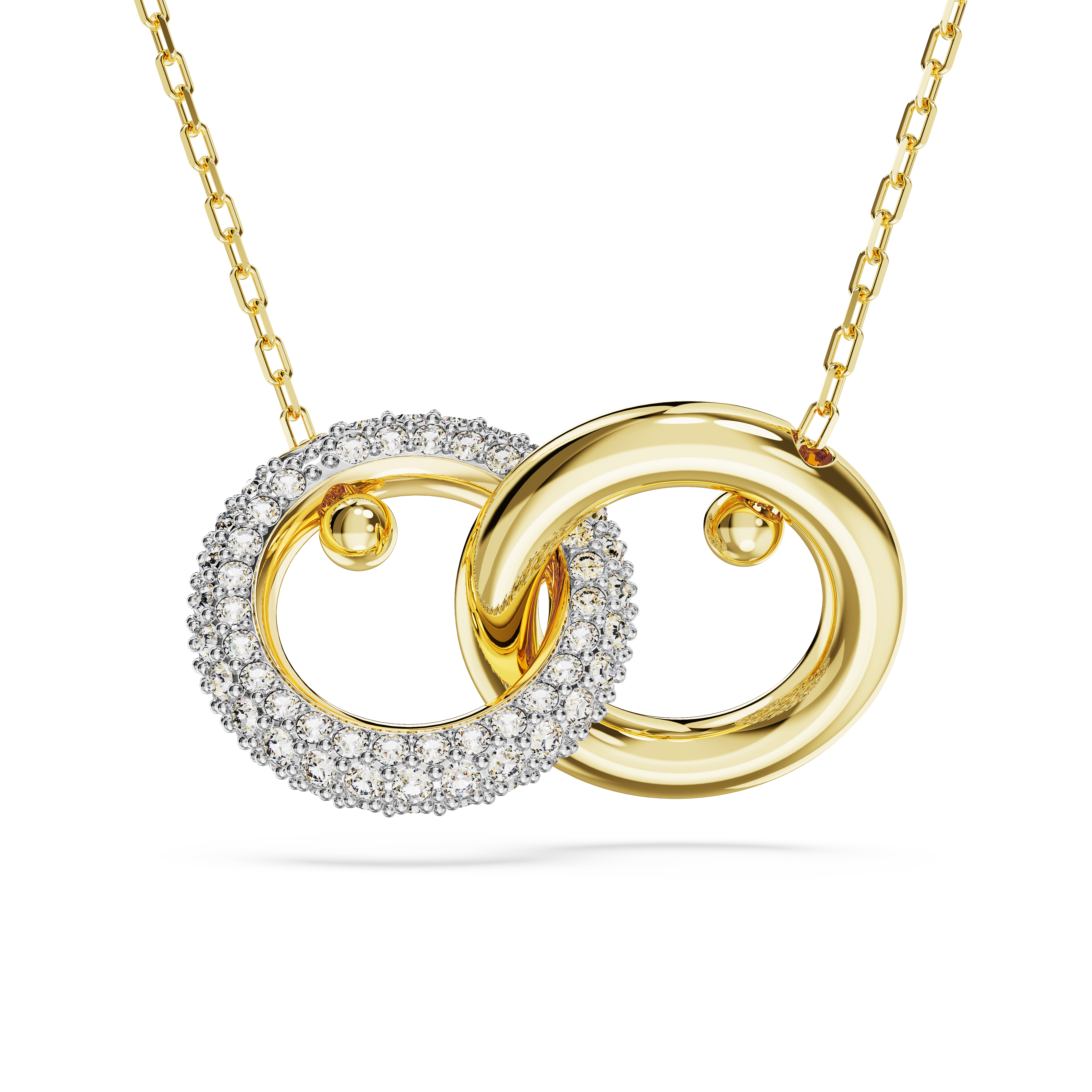 Kulons, Vīta cilpa, Balts, Zelta toņa parklājums Dextera Swarovski